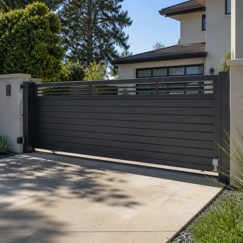 Sliding driveway gates